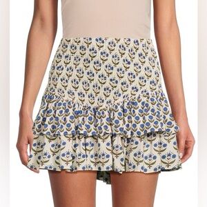 MISA Floral Blue and White Skirt